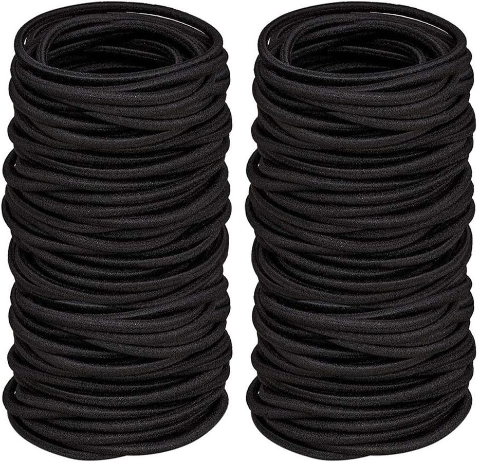 Lot 100 élastiques 2mm sans métal noirs queue de cheval — élastiques natation artistique coiffure