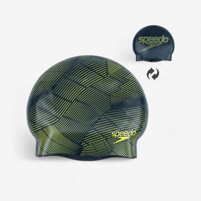 Bonnet de bain Speedo Drizzle réversible Decathlon — natation artistique silicone bicolore